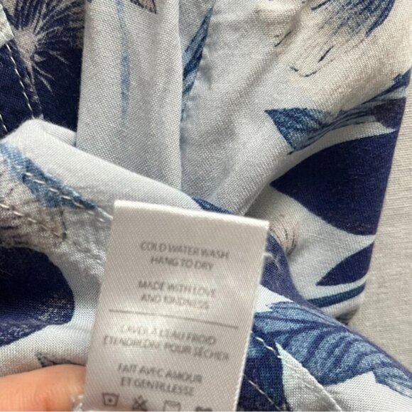 Blue Sky button down floral bamboo short sleeve blouse Sz XS - Picture 5 of 7